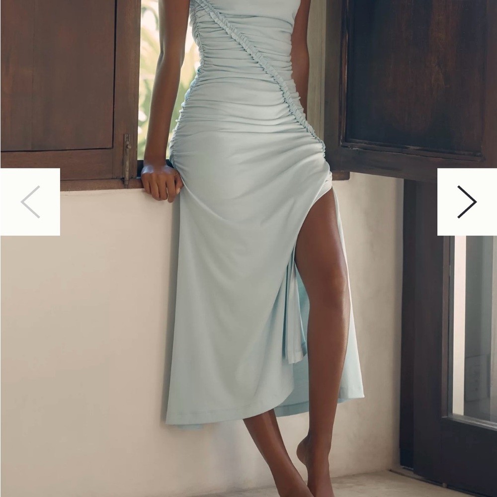 Green anthro dress Ruched Dress